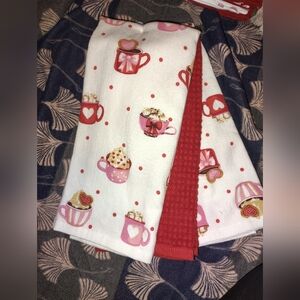Pink and Red Kitchen Towel Set
